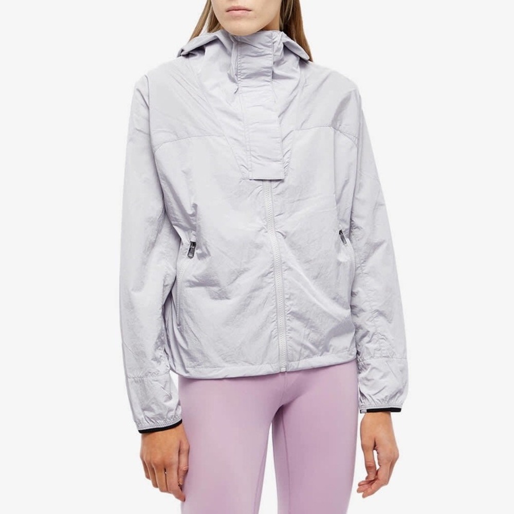 Varley Womens Terrace Windbreaker Jacket Metallic Ash Grey Small S Active Casual